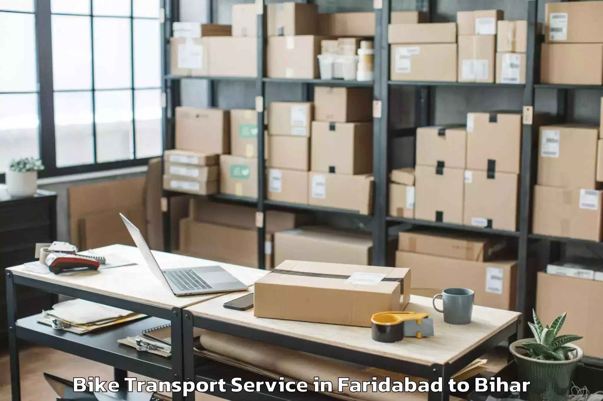 Professional Faridabad to Damdaha East Bike Transport